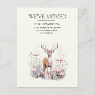 Carte Postale Annonce de déménagement bois de cerf forêt