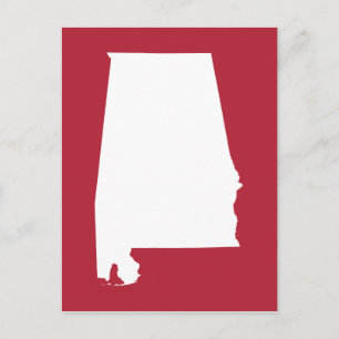 Carte Postale Annonce de déménagement en Alabama Rouge et Blanc