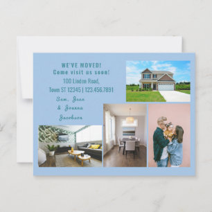 Carte Postale Annonce de déménagement minimaliste 4 photos