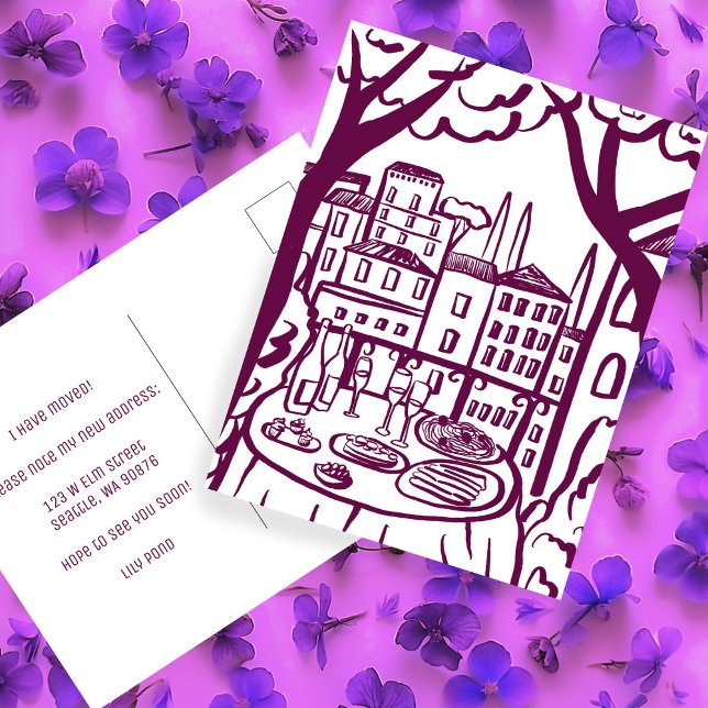 Carte Postale ANNONCE DE DÉMÉNAGEMENT Nouvelle Adresse Apparteme (MOVING ANNOUNCEMENT New Apartment Change of Address Balcony Postcard
)