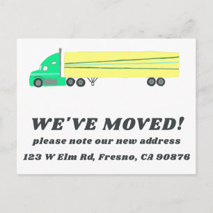 Carte Postale ANNONCE DE DÉMÉNAGEMENT NOUVELLE ADRESSE Camion mi