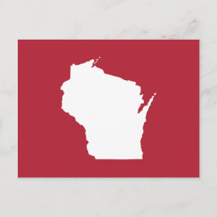 Carte Postale Annonce de déménagement vers le Wisconsin Rouge et