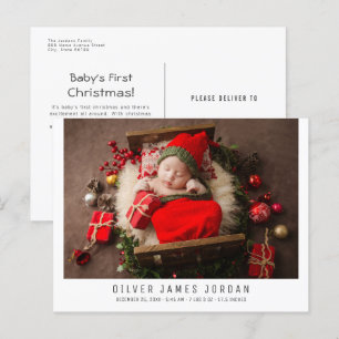 Carte Postale Annonce de naissance de bébé nouveau-né pour les f