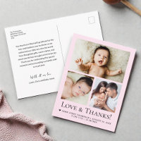 Annonce de naissance photo bébé Love and Thanks ro