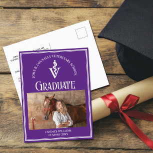 Carte Postale Annonce de remise de diplômes de l'école vétérinai