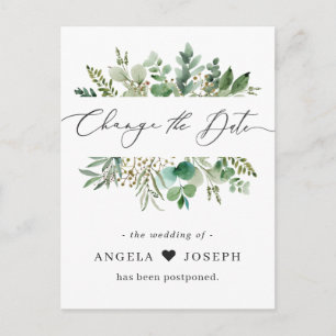 Carte Postale Annonce de report de mariage Changement de date