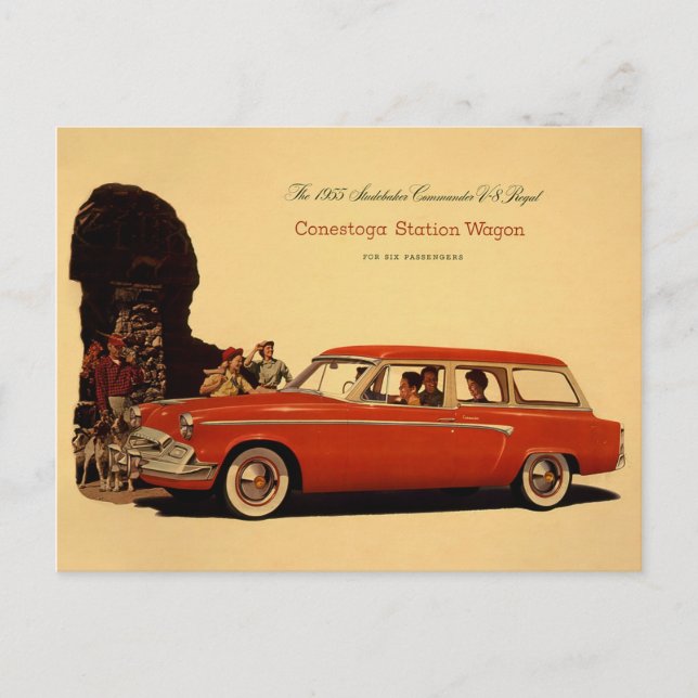 Carte Postale Annonce de voiture Vintage (Devant)