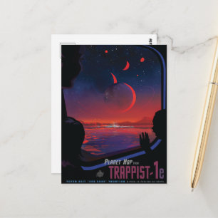 Carte Postale Annonce de voyage Sci-Fi, Planet Trapist-1e