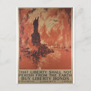 Carte Postale Annonce d'obligations de liberté de la Première Gu