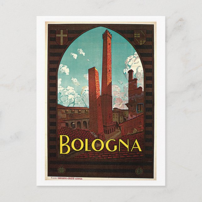 Carte Postale Annonce italienne de voyage des années 1920 (Devant)