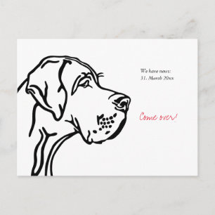 Carte Postale Annonce minimale de dessin de Grand Danois