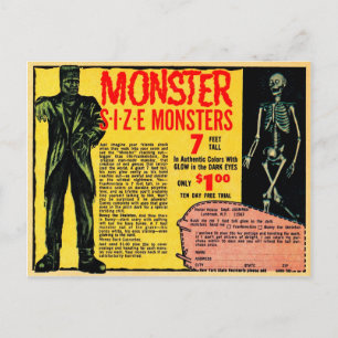 Carte Postale Annonce Monster vintage