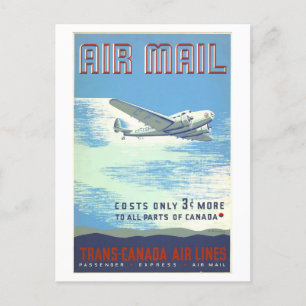 Carte Postale Annonce par courrier aérien vintage Canada