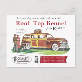 Carte Postale Annonce rétro de Chien Mitt Romney vintage