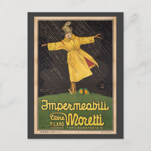Carte Postale Annonce vintage Raincoat Italien