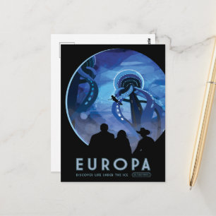 Carte Postale Annonce Voyage Sci-Fi, Moon Europa