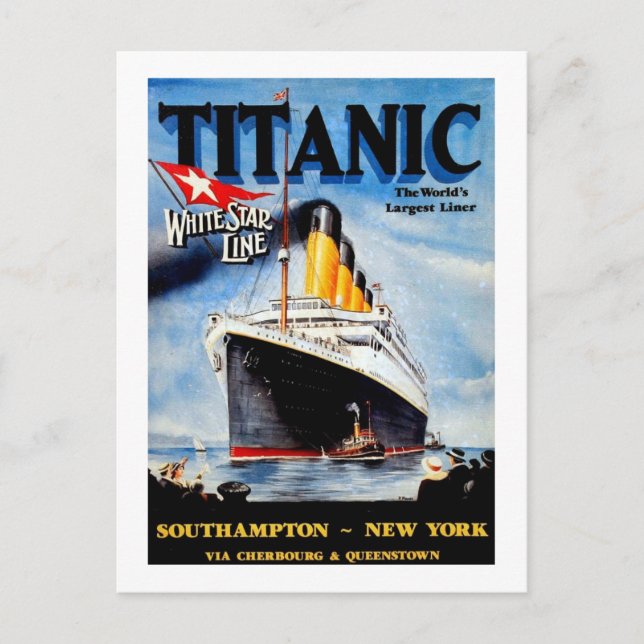 Carte Postale Annonce voyage Titanic RMS (Devant)