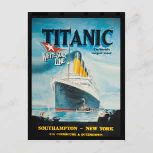 Carte Postale Annonce voyage Titanic RMS
