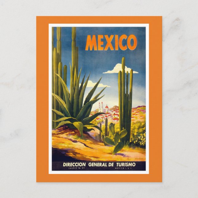 Carte Postale Annonce voyage vintage Mexique (Devant)