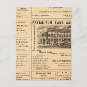 Carte Postale Annonces pétrolières de New York et de Pennsylvani