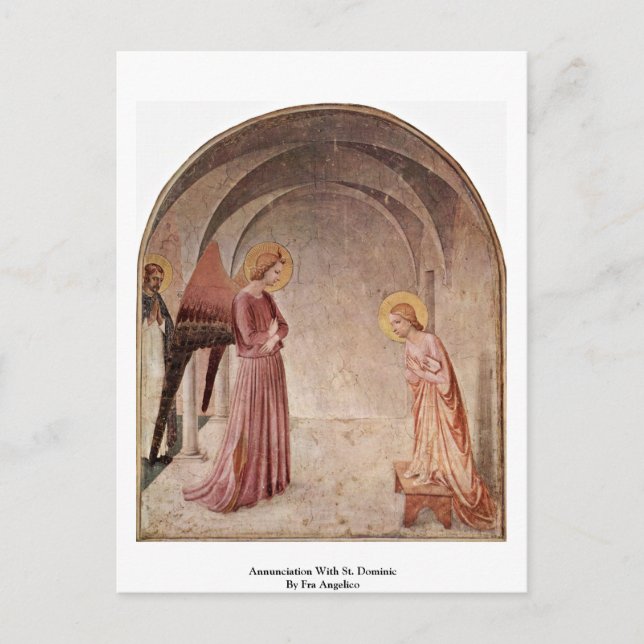 Carte Postale Annonciation Avec Saint Dominique Par Fra Angelico (Devant)