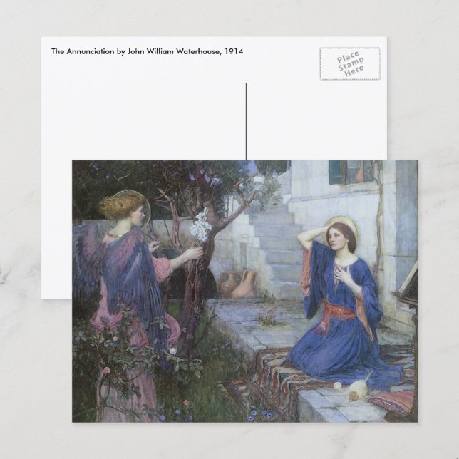 Carte Postale Annonciation de John William Waterhouse (Devant / Derrière)