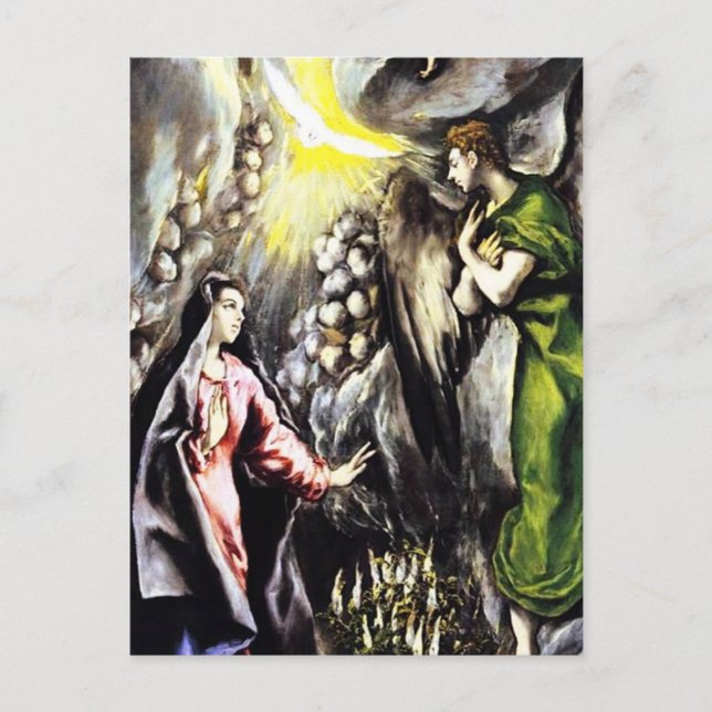 Carte Postale Annonciation d'El Greco Vierge Marie (Devant)