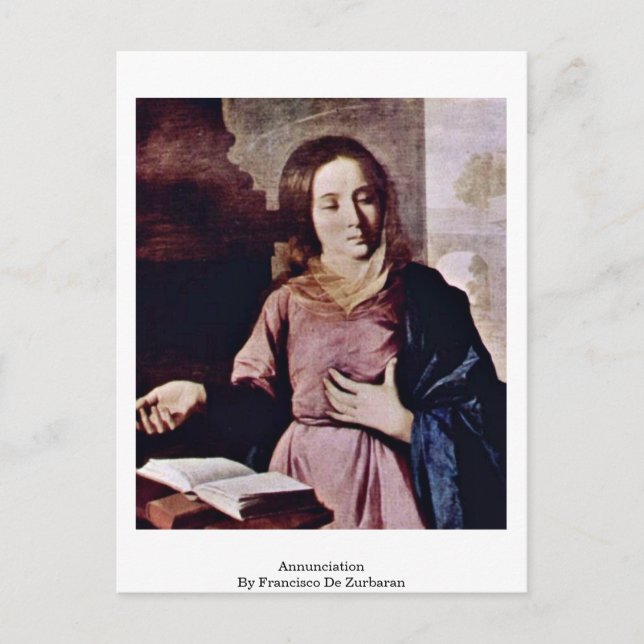 Carte Postale Annunciation By Francisco De Zurbaran (Devant)