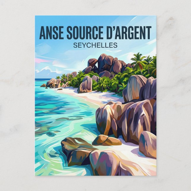 Carte Postale Anse Source d'Argent Seychelles (Devant)