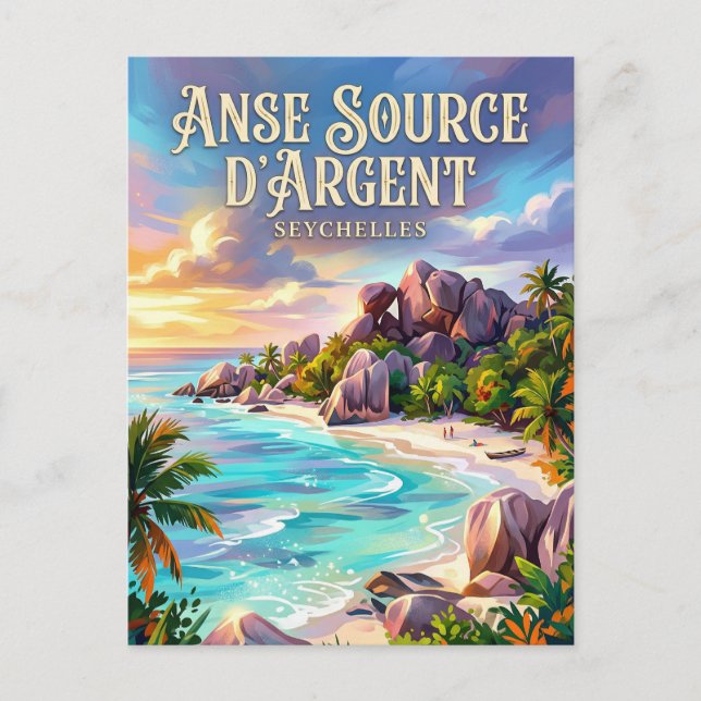 Carte Postale Anse Source d'Argent Seychelles (Devant)