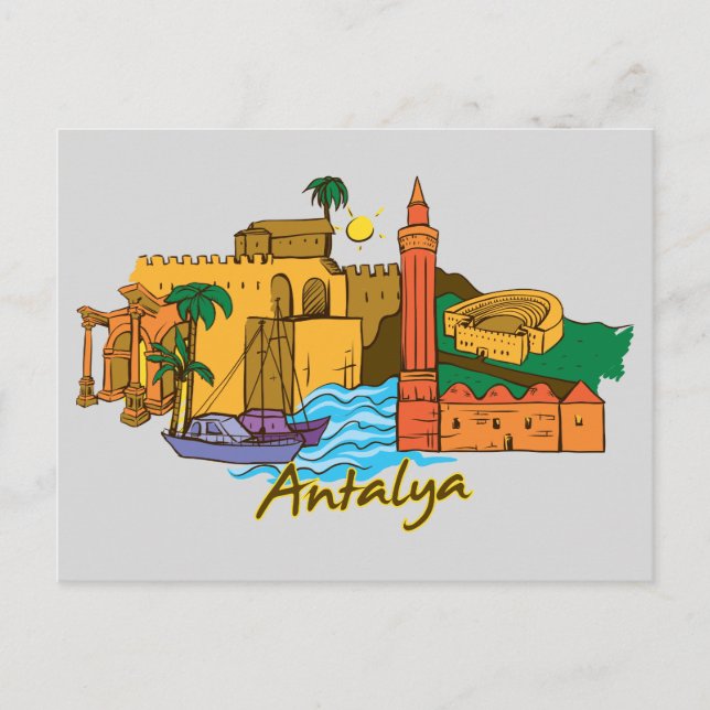 Carte Postale Antalya, ville célèbre de Turquie (Devant)