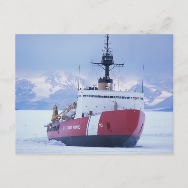 Carte Postale Antarctique, île Ross, station McMurdo, USCG (Devant)