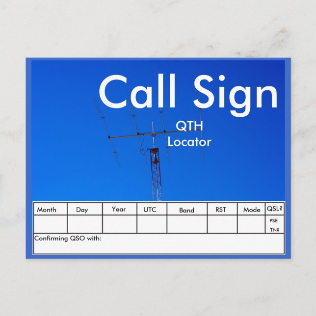 Carte Postale Antenne de faisceau radio amateur QSL (Devant)