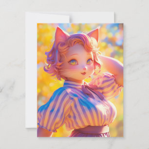 Carte Postale Anthro chat mignon