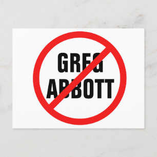 Carte Postale Anti Greg Abbott Texas Democrat