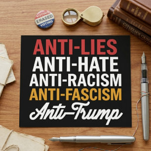 Carte Postale Anti Mensonges Anti Haine Anti Racisme Anti Fascis