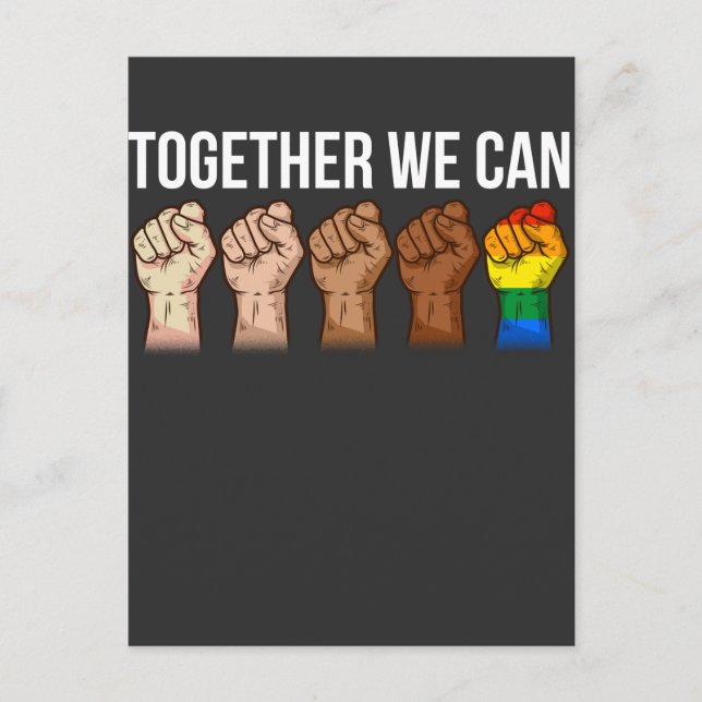 Carte Postale Anti-Racisme Art Black Lgbtq Activiste Pour Les Dr (Devant)