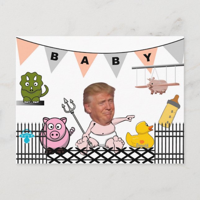Carte Postale Anti Trump / Baby, (Devant)
