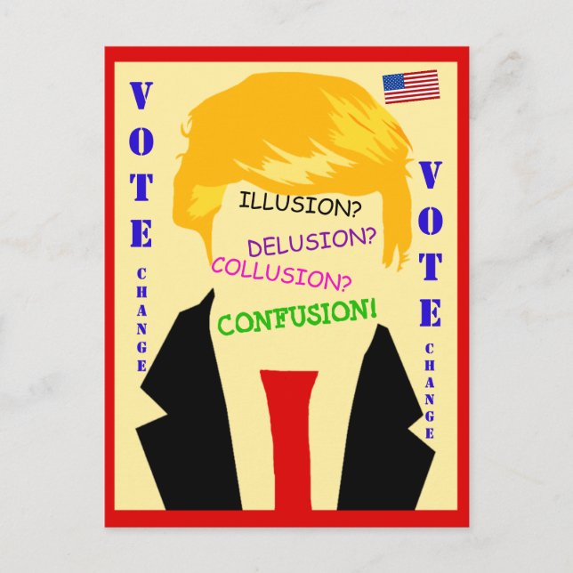 Carte postale anti-Trump Chaos Vote for Change (Devant)