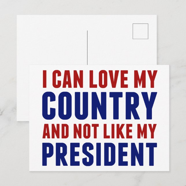Carte Postale Anti Trump Patriotique Pas Mon Président (Devant / Derrière)