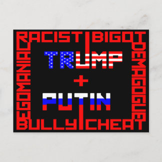 Carte Postale Anti Trump+Poutine