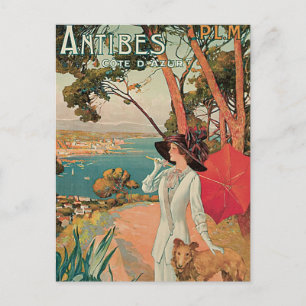 Carte Postale Antibes Côte d'Azur France Vintage