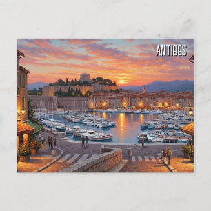 Carte Postale Antibes France Harbour Travel