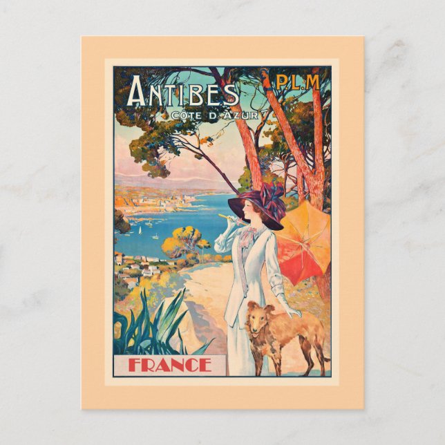 Carte Postale Antibes, France travel poster, (Devant)