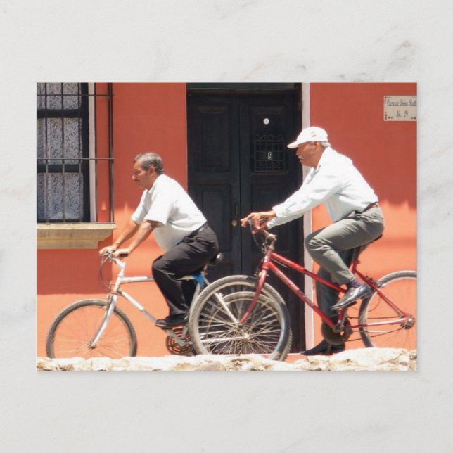 Carte Postale Antigua Cyclistes Guatemala (Devant)