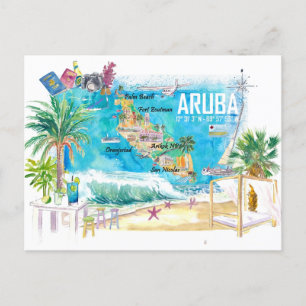 Carte Postale Antilles néerlandaises Aruba île des Caraïbes
