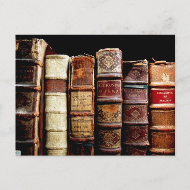Carte Postale Antique 18ème siècle Design Livres liants en cuir (Devant)
