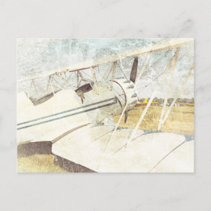 Carte Postale Antique Biplane