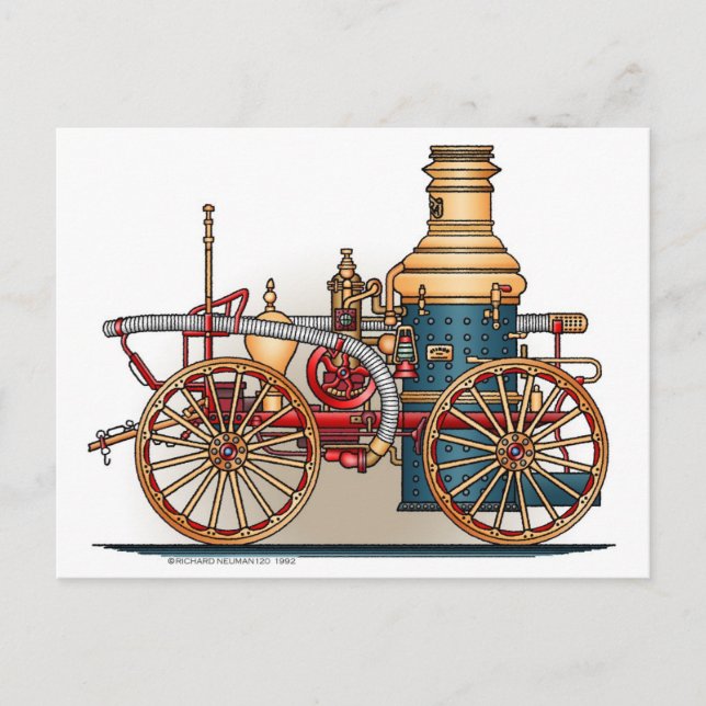 Carte postale antique d'ouvrier chargé des pompes (Devant)