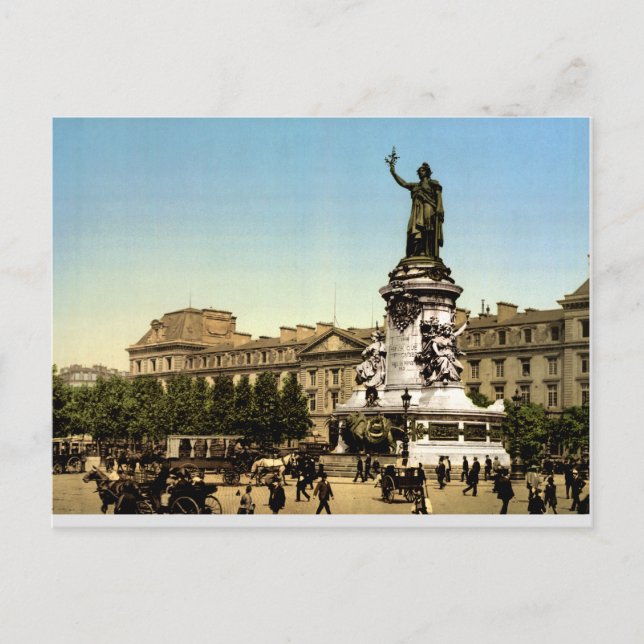 Carte Postale Antique France c1900, Place de la République Paris (Devant)